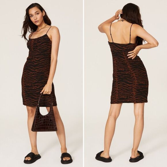 STAUD Dresses & Skirts - STAUD Bell Zebra Print Dress Size 6